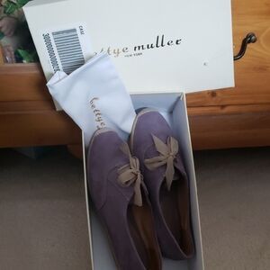 Bettye Muller Eve Kid Suede Lavender Sneakers Size 38 NEW IN BOX